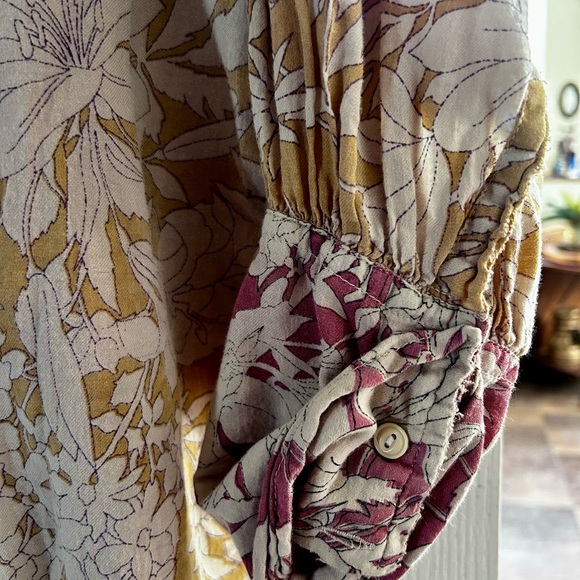 Magnolia Pearl Women's Floral Blouse - Mustard and Cream - Picture 6 of 6